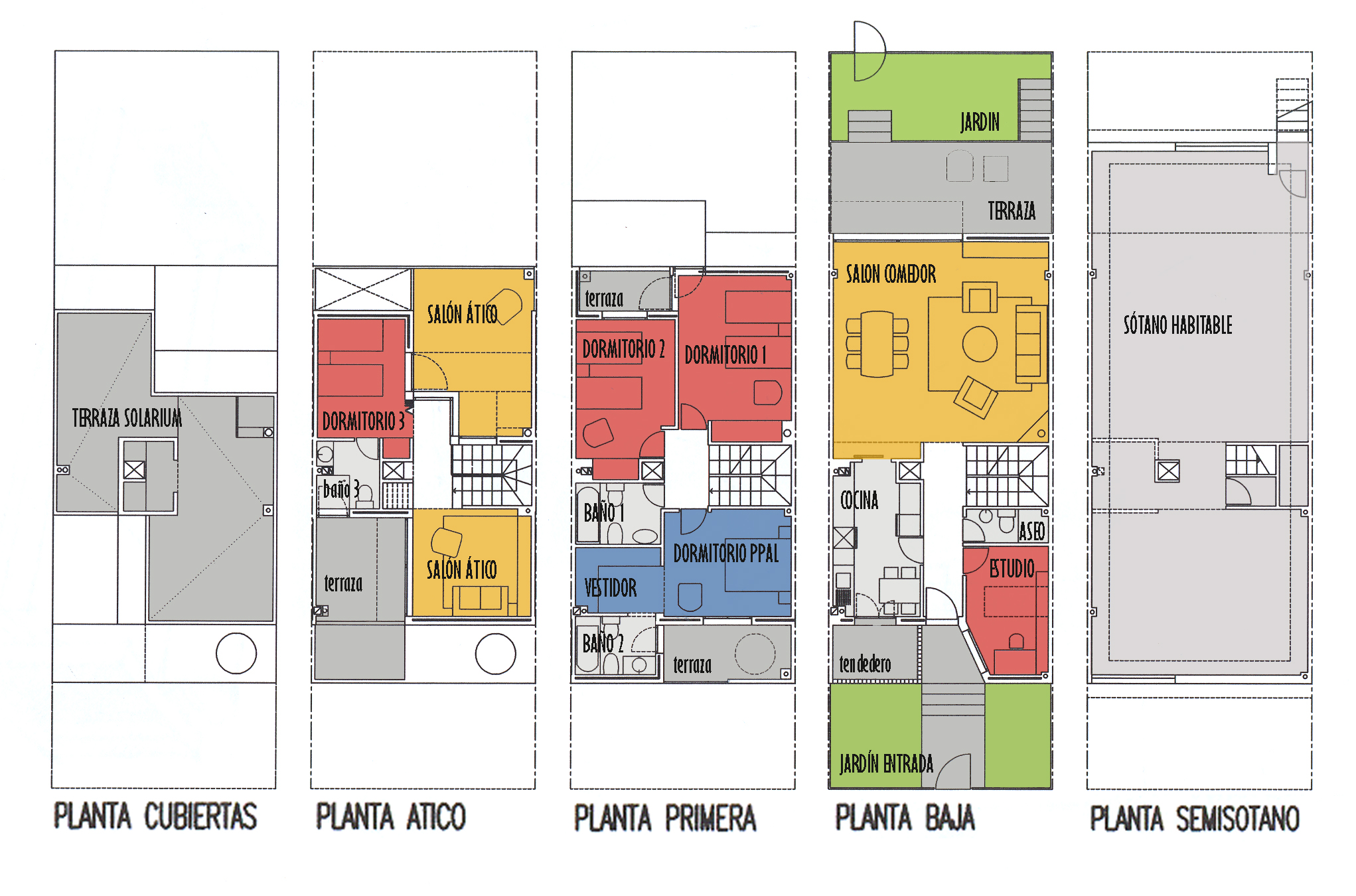 Planos viviendas tipo A promoción inmobiliaria Aravaca 2