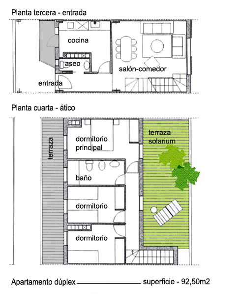 Planos viviendas duplex 2 promoción inmobiliaria Playa del Lar